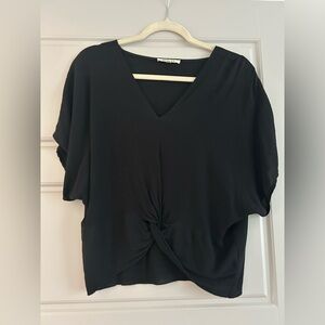 Array Black V-Neck Blouse